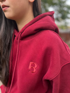 Boyfriend Hoodie - Burgundy Red