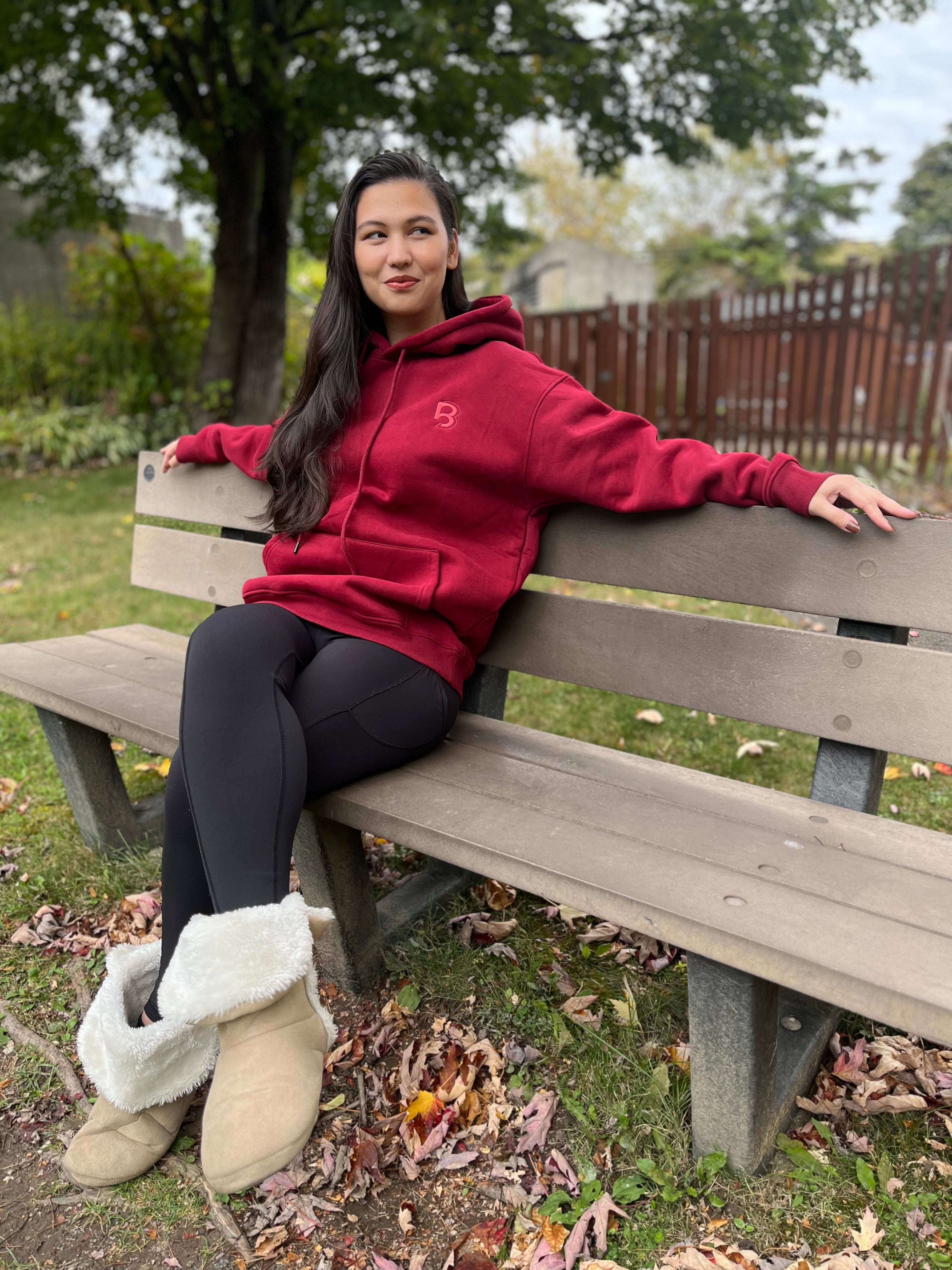 Boyfriend Hoodie - Burgundy Red