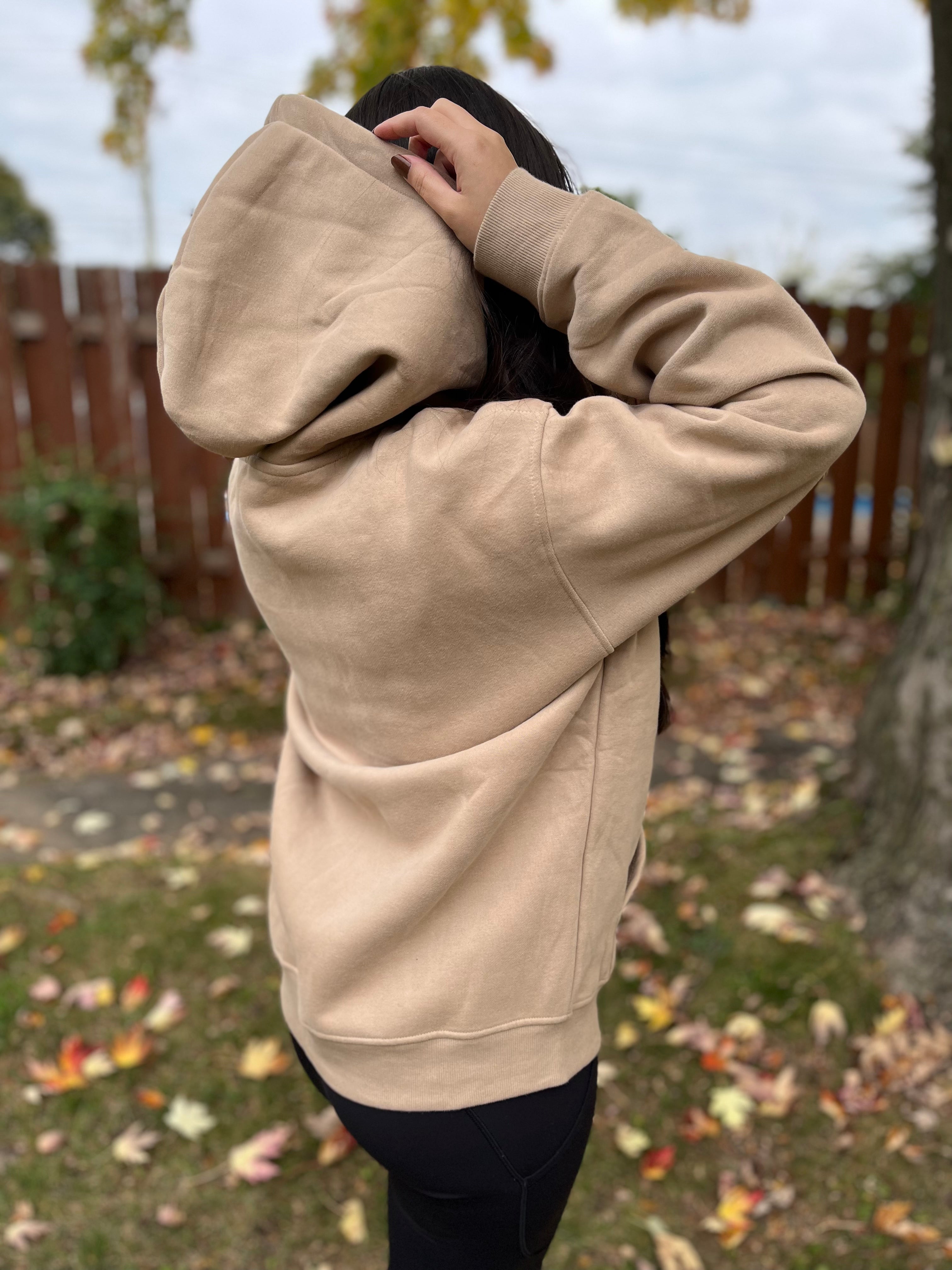 Sweat à capuche Boyfriend - Beige 