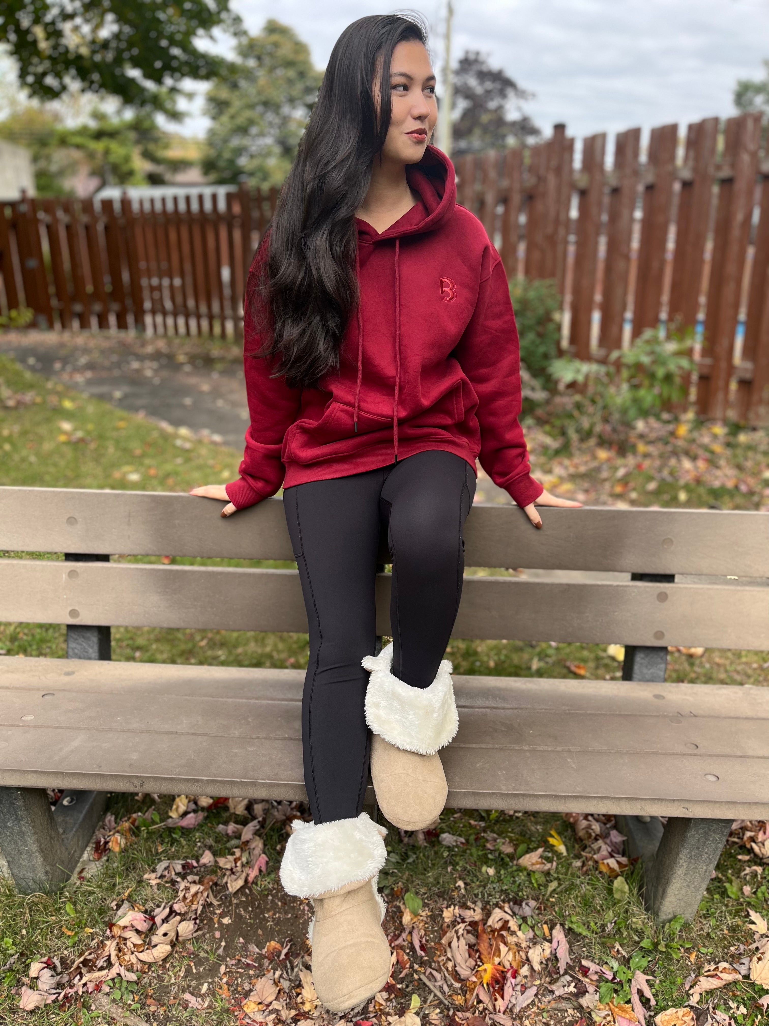 Boyfriend Hoodie - Burgundy Red