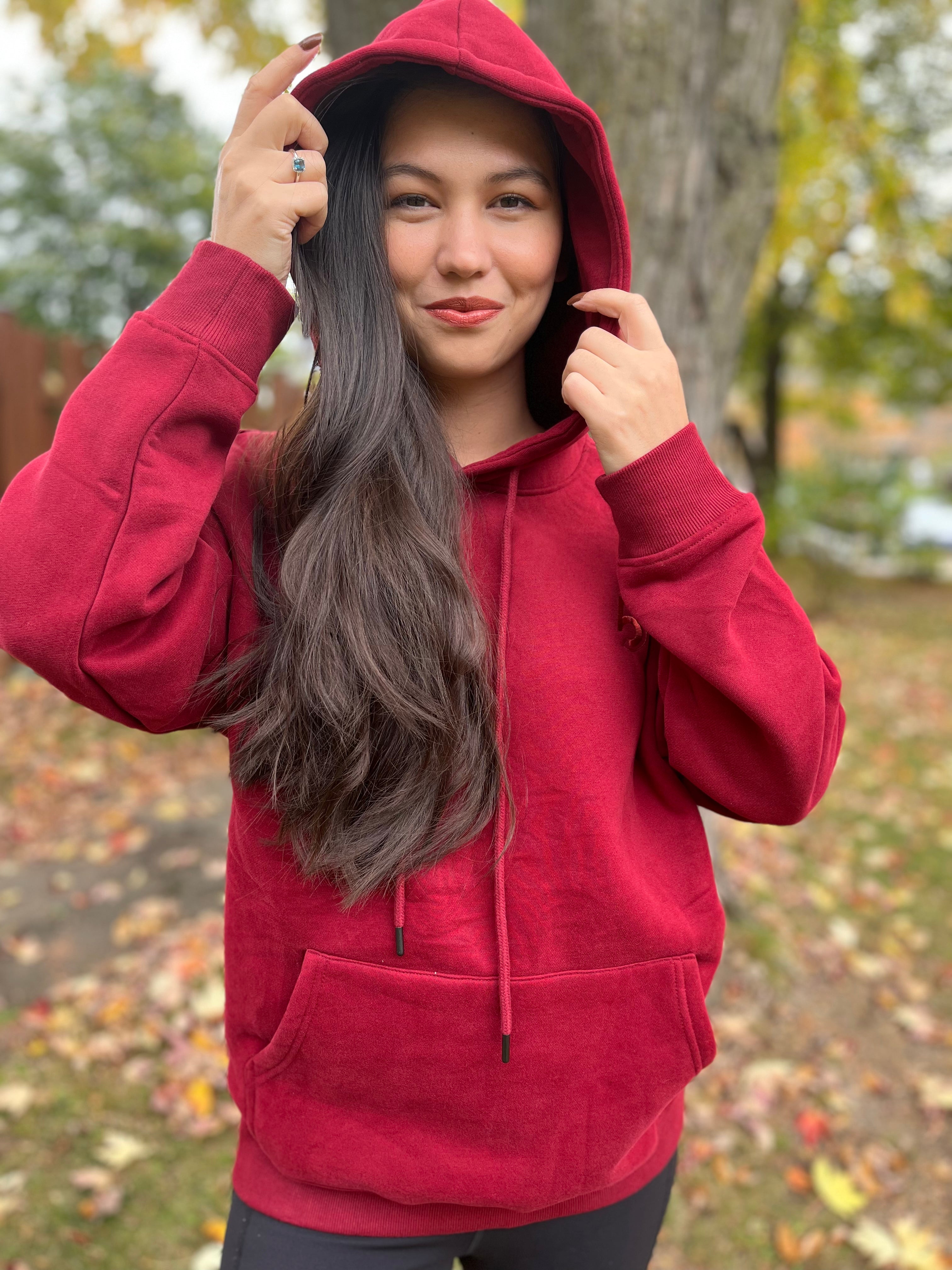 Boyfriend Hoodie - Burgundy Red