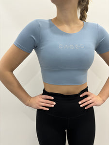 Crop Top Shirt - Baby Blue