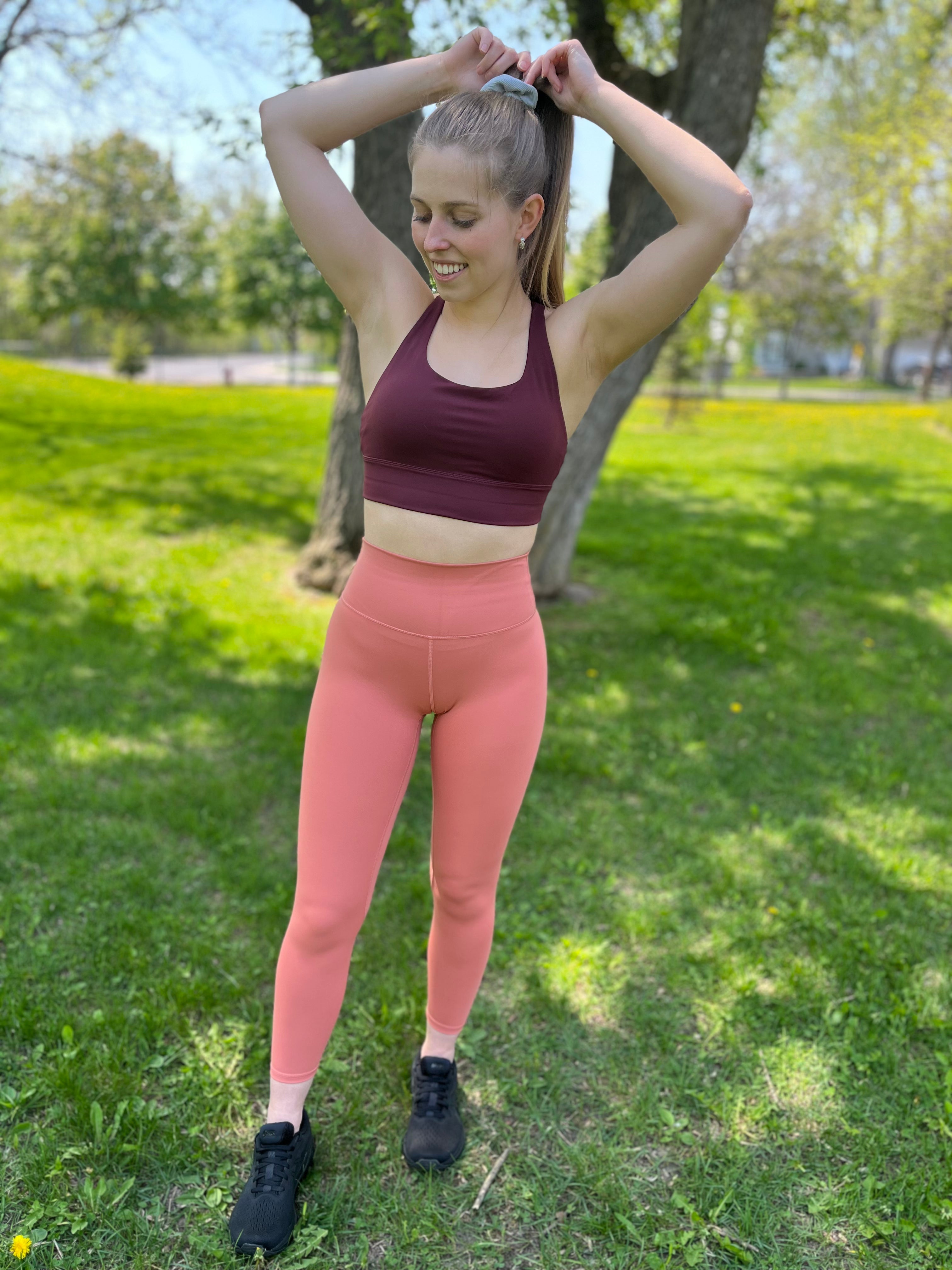 Signature High-Rise Leggings - Coral