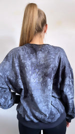 Load image into Gallery viewer, Oversized Crew Sweater - Blue Tie-Dye
