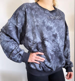 Load image into Gallery viewer, Oversized Crew Sweater - Blue Tie-Dye
