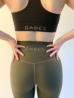 Charger l&#39;image dans la galerie, Legging Signature Taille Haute Vert Armée 
